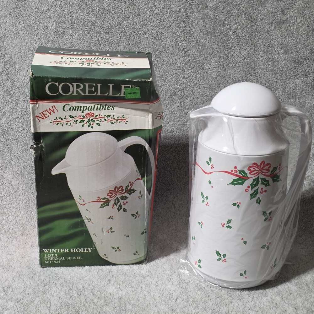 Corelle Compatibles Winter Holly 1 Qt Thermal Coffee Carafe Dinnerware Server